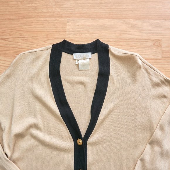 Vintage 80s Escada Margaretha Ley Women's Sweater Cardigan, Elephant Pattern - Picture 3 of 9